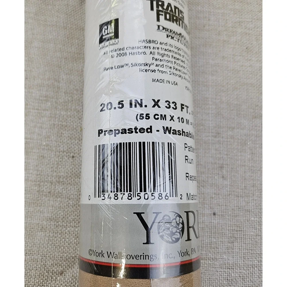 York Sure Strip Transformers Pre Pasted Washable Wallpaper Double Roll‎ BT2761